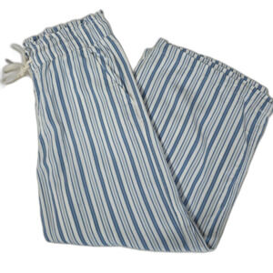 LOFT Blue/White Striped Wide Leg Flowy Casual Pants - Women's Size M